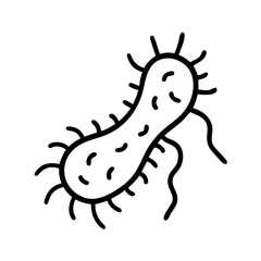 Spiky bacterium on transparent background for web and graphic design