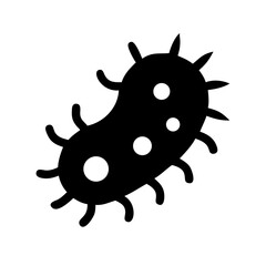 Spiky bacterium silhouette on transparent background for web and graphic design