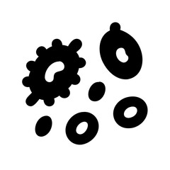 Spore or yeast cells silhouette on transparent background for web and graphic design