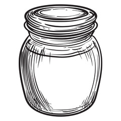 Hand Drawn Vintage Mason Jar Illustration on white background, perfect for vintage designs