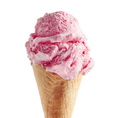  Pink Ice Cream Cone Isolated on Transparent Background