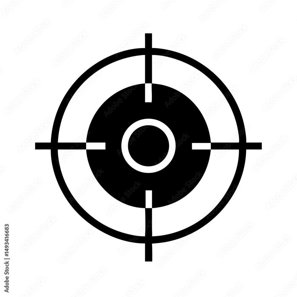 Poster target silhouette on transparent background for web and graphic design