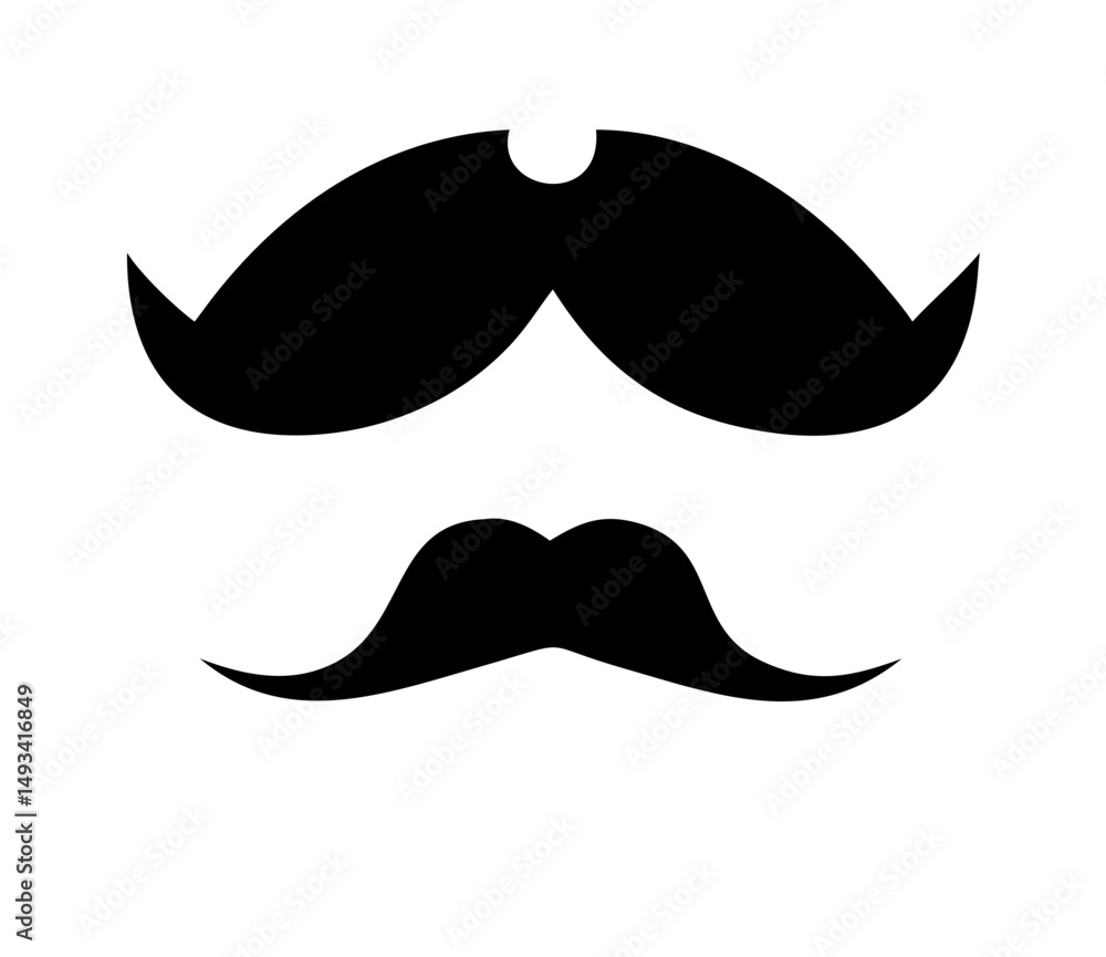 Poster the aristocrat pointed edges regal mustache silhouette on transparent background for web and graphic