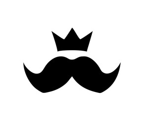 The aristocrat pointed edges regal mustache silhouette on transparent background for web and graphic design