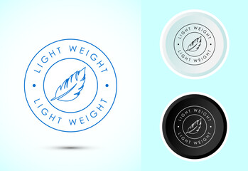 Light weight icon design illustration. Feather icon, Light weight label sign symbol in color black and white