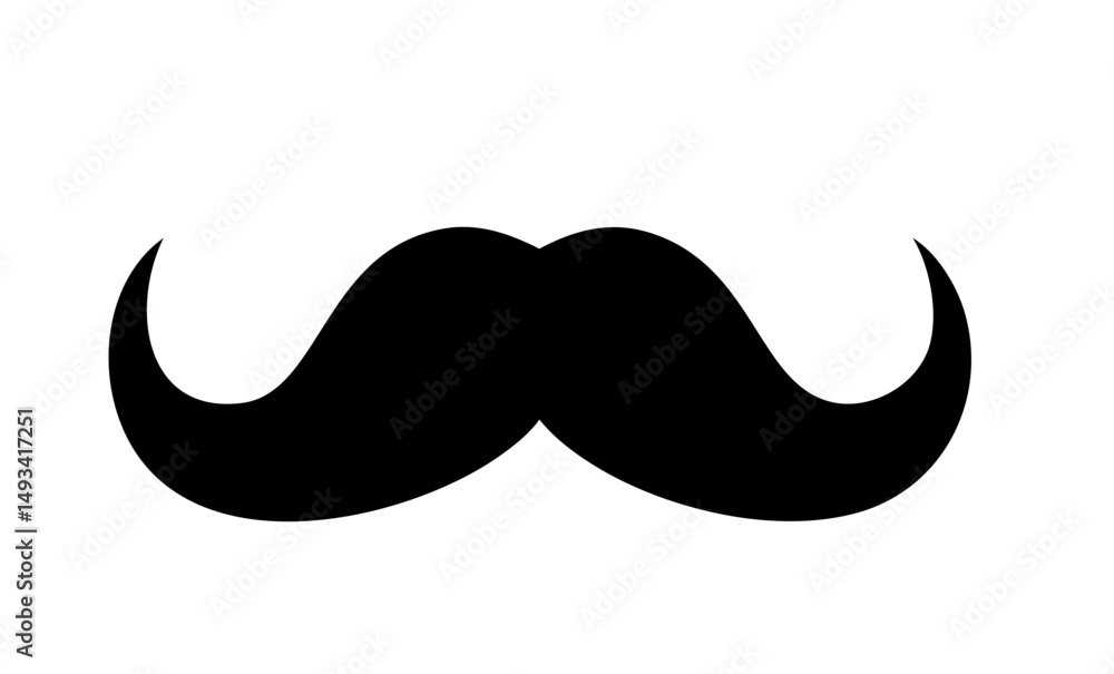 Poster the dapper sweep sleek and symmetrical mustache on transparent background for web and graphic design