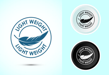 Light weight icon design illustration. Feather icon, Light weight label sign symbol in color black and white