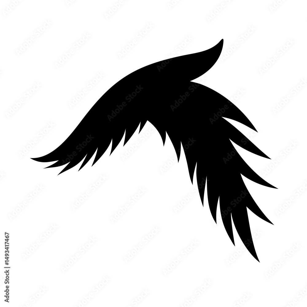 Poster the elegant wing long with a feathered edge mustache on transparent background for web and graphic d