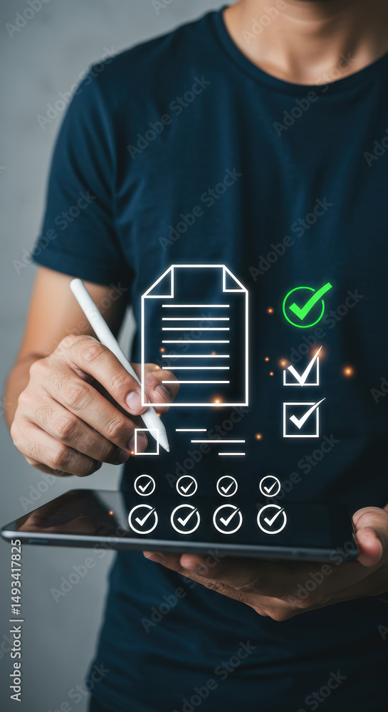 Poster digital checklist: streamlining tasks with smart technology - tick all the boxes!