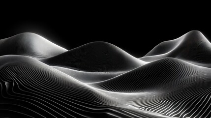 Majestic mountain range with subtle topographic lines set against a dark wallpaper background for stunning decor