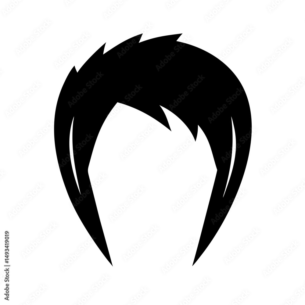 Poster the royal split sharp parted v style silhouette on transparent background for web and graphic design