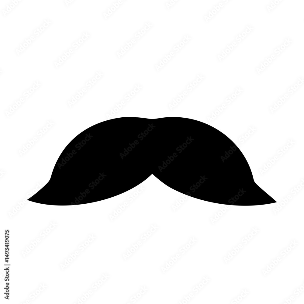 Poster the shadow stache low sitting and rounded mustache on transparent background for web and graphic des
