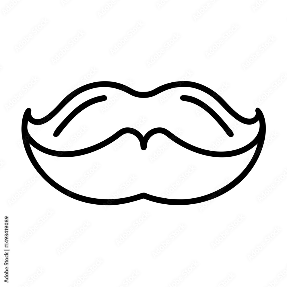 Poster the shadow stache low sitting and rounded mustache on transparent background for web and graphic des