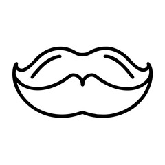 The shadow stache low sitting and rounded mustache on transparent background for web and graphic design