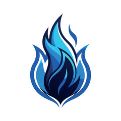 Stylized Blue Flame Vector