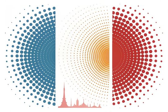 abstract halftone white background set in three colors