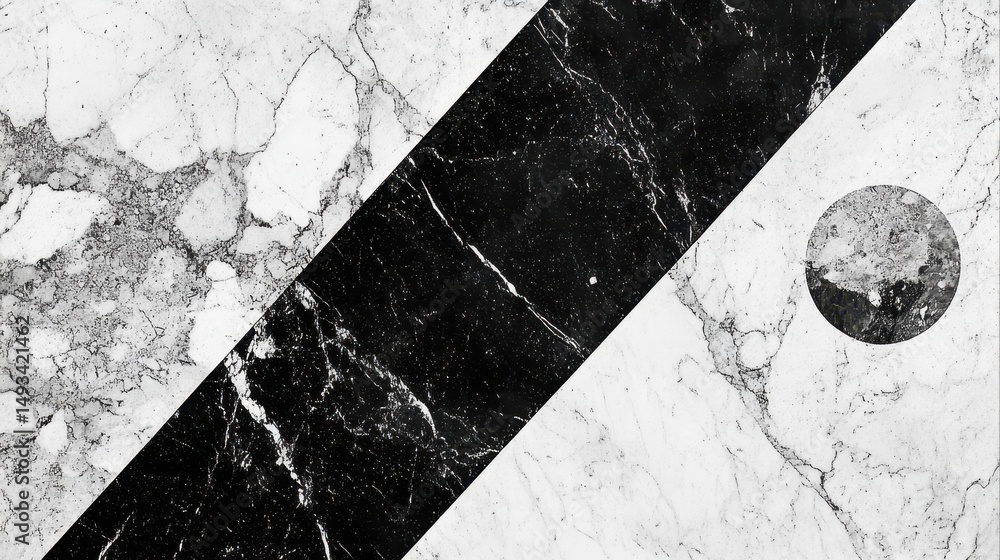 Poster elegant black and white marble wall featuring unique veins and patterns creating a stunning visual c