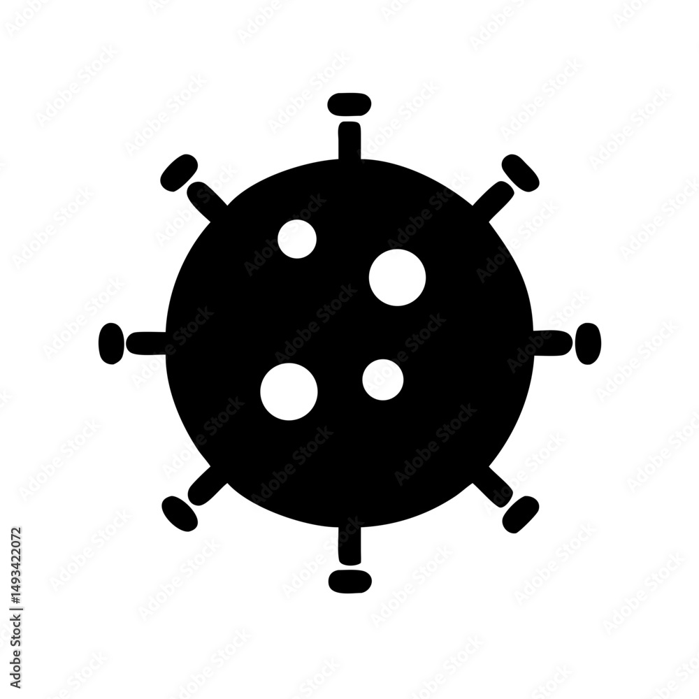 Poster virus structure silhouette on transparent background for web and graphic design