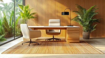 Modern tropical office space