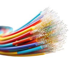  Optical Fiber Cable Representing Modern Data Transmission Technology on Transparent Background