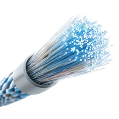  Optical Fiber Cable Representing Modern Data Transmission Technology on Transparent Background