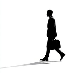 Fototapeta premium Silhouette of Businessman Walking Powerful Business Image