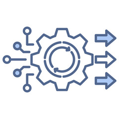 Parallel Processing Blue Icon