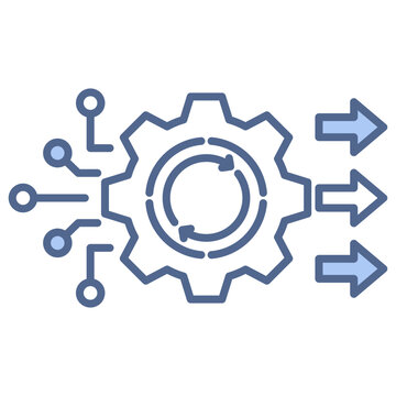 Parallel Processing Blue Icon