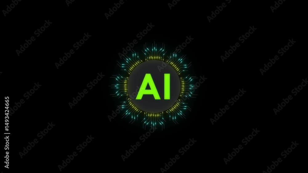 Poster ai learning and artificial intelligence business, modern technology, internet networking concept. ai