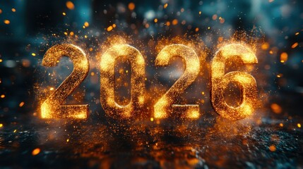 New Year 2026, fiery celebration