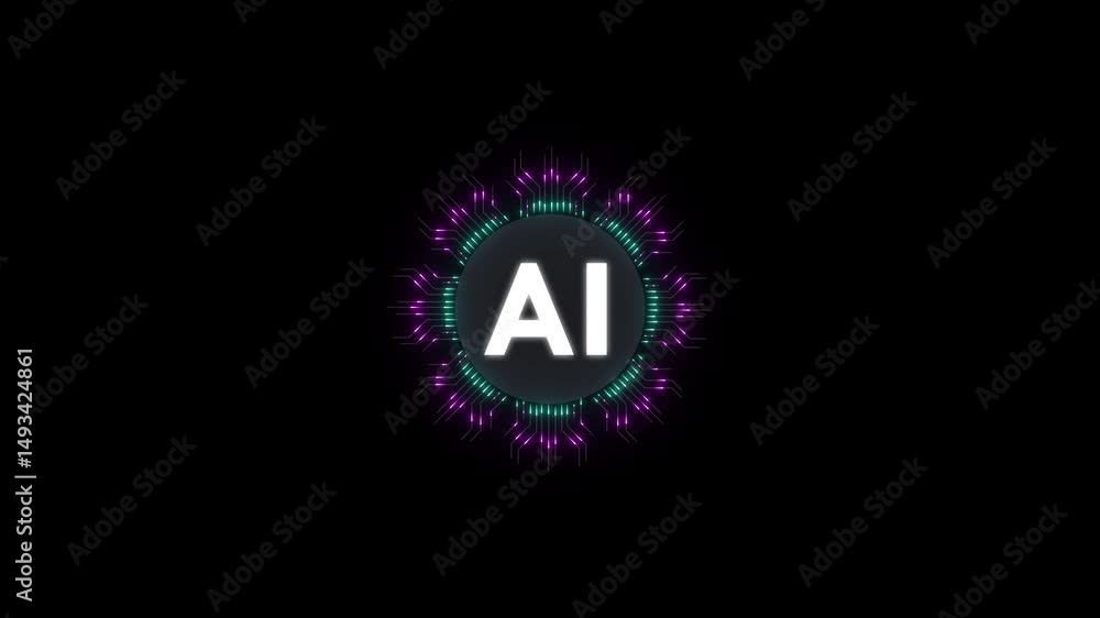 Poster ai learning and artificial intelligence business, modern technology, internet networking concept. ai