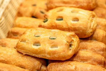 A delightful assortment of pastries stacked neatly together