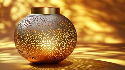 Ornate golden lantern, warm lighting