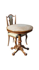 Elegant Round Table and Chair Set Depicted in a Detailed Illustration