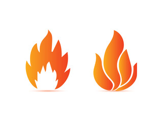 Unique shaped flame icons in two bold styles. Fire icon vector set. Flame icon collection. Fire flame symbol gradient color with white background