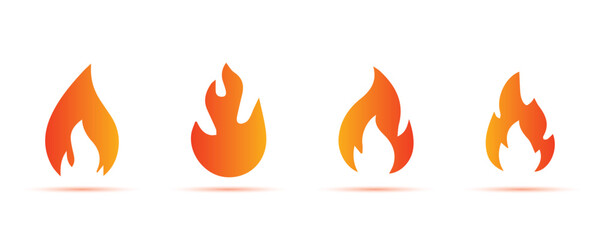 Red and orange flames burning creating a stylized and vibrant depiction of fire, suitable for various design purposes related to heat, energy, or danger