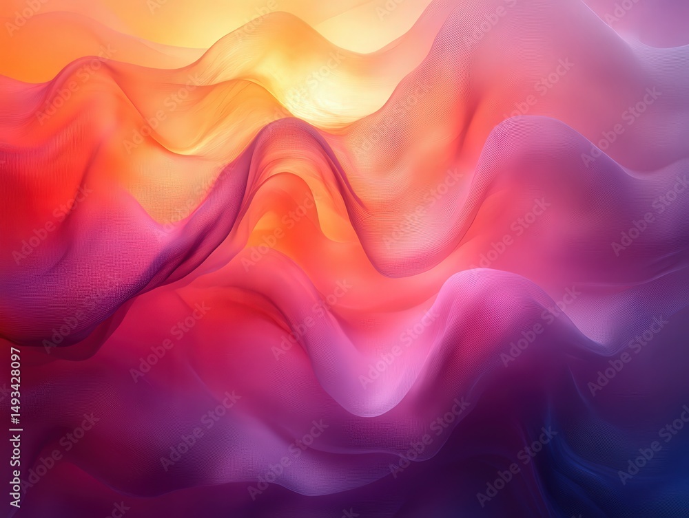 Poster abstract colorful waves time-lapse effect of shifting light and color