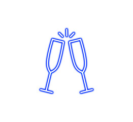 Champagne glass icon isolated on white background 