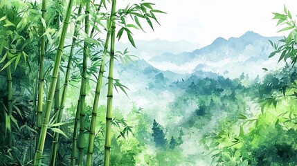 green bamboo forest