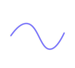 Blue sine wave isolated on the white background 