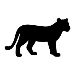 Black Silhouette of a Large Feline, Possibly a Cougar or Panther