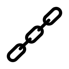 Simple black and white illustration of a chain with three links