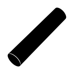 Black cylindrical shape isolated on a white background, simple geometrical drawing
