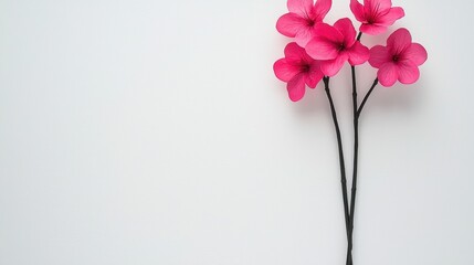 Delicate Pink Floral Arrangement Against a Minimalist White Background for Decorative Use