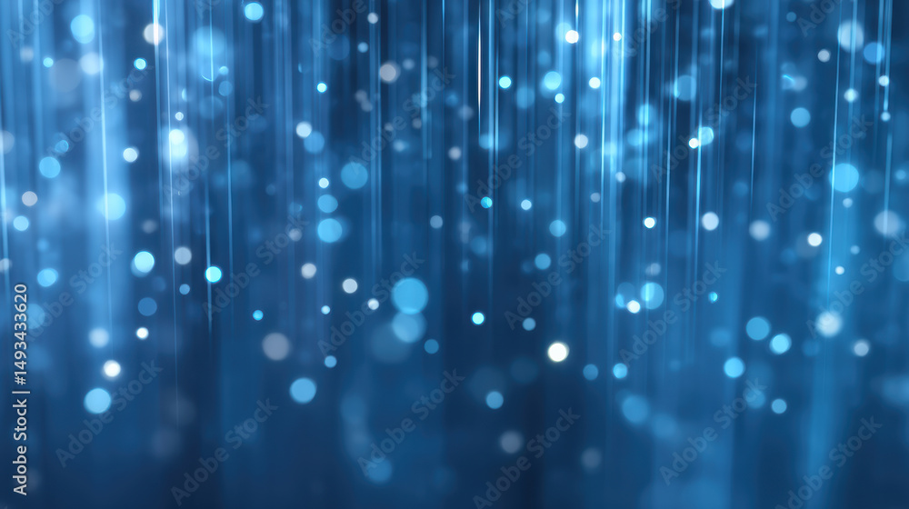 Aufkleber blue light bokeh with vertical streaks creates dreamy and calming abstract background full of glowin