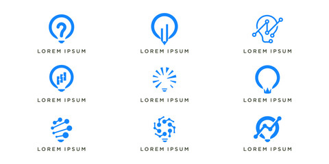 Set of Idea smart logo inspiration