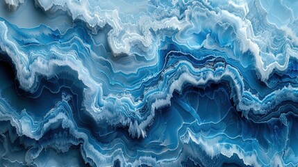 Obraz premium Abstract Blue Marble Texture Soothing Wavy Pattern Background