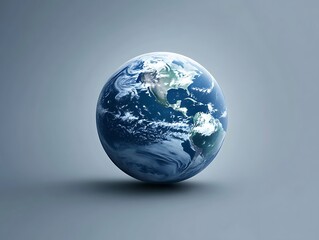 Fototapeta premium 蒼い球体、静寂の光