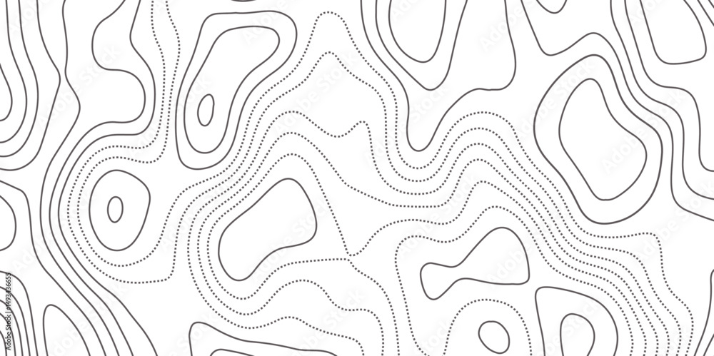 Poster abstract topographic map contour, white background and black wave lines pattern texture. geographic 