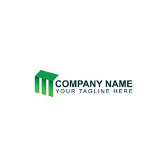 letter m logo design for company or real estate with creative illustration